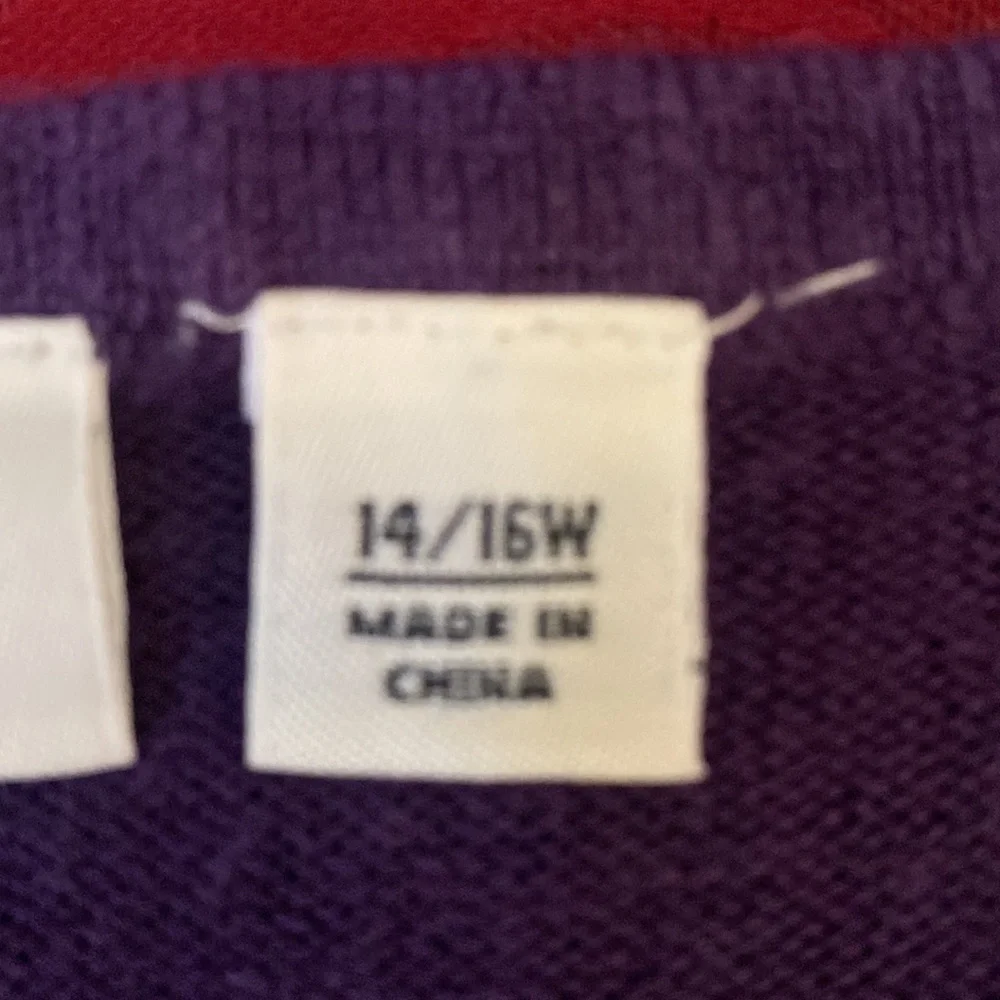 Cato purple sleeveless sweater. Size 14/16W - Picture 5 of 7